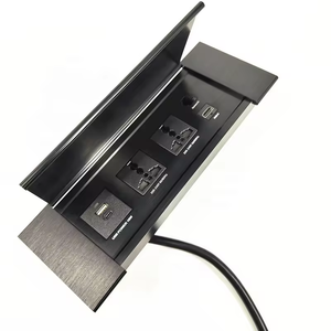 Universal Power Socket for <strong>UK</strong> US EU Aluminum Flip Power Strip with Wireless Charger IP56 Level Desk <strong>Mounted</strong> Plug for Office Use - Product Image 5