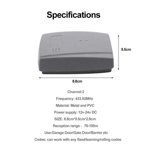 Interruttore di controllo remoto della porta del cancello del Garage a 2 canali 433MHZ ricevitore di Rolling Code di apprendimento fisso ricevitore telecomando universale - Product Image 2