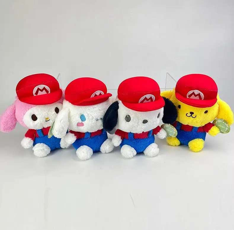 Mix all'ingrosso 8 pollici Sanrioo melodia Kuromi Mario bambole Anime personaggio dei cartoni animati giocattoli di peluche per bambini ragazze regali