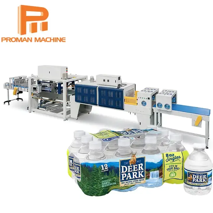 Vente chaude automatique PE/POF Film bouteille en plastique eau minérale boisson jus boisson gazeuse emballage rétractable Machine usine