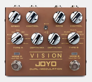 JOYO R-Series เอฟเฟคกีต้าร์ R-09 Vision,เอฟเฟคกีต้าร์แบบมัลติเอฟเฟ็กต์เก้าแบบแป้นปรับสัญญาณสองช่องสัญญาณรองรับอินพุตและเอาต์พุตสเตอริโอ