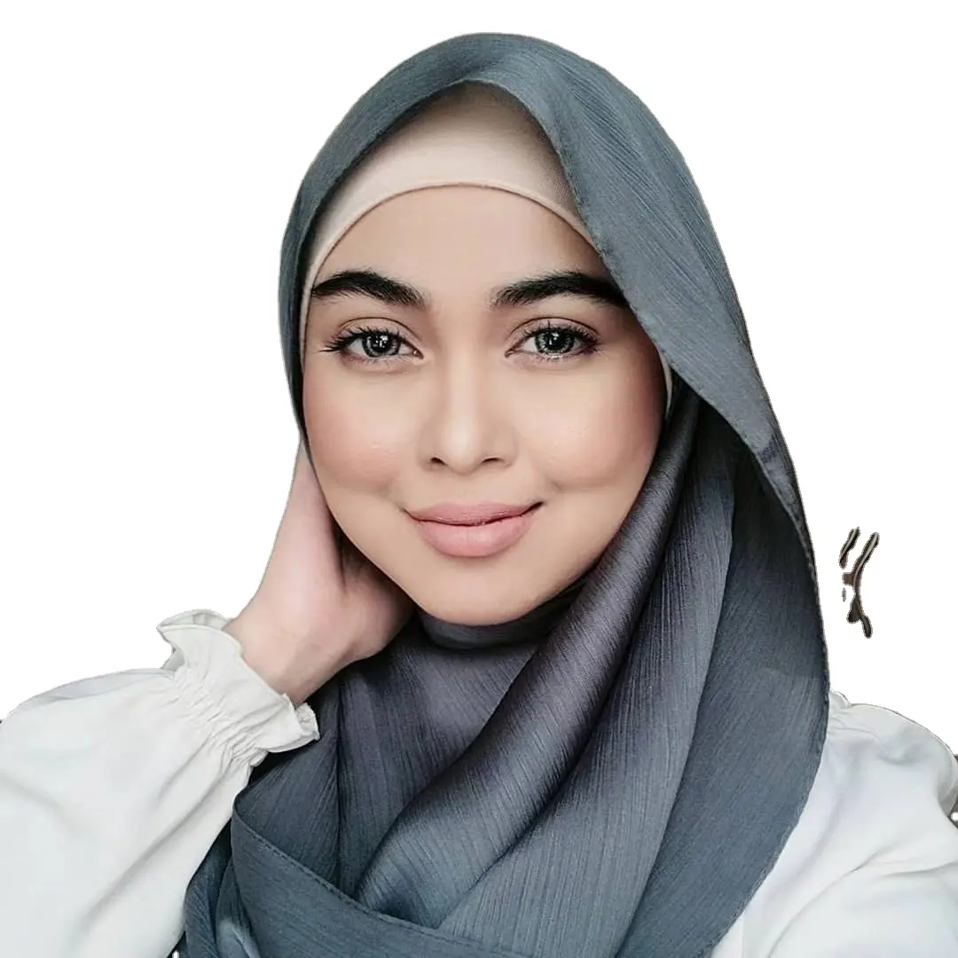 Wanyi hijab scarf factory supply 2021 spring hot selling malaysia crinkle satin hijab scarf