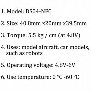 RC robotlar için DS04-NFC 360 derece sürekli rotasyon servolar DC dişli Motor