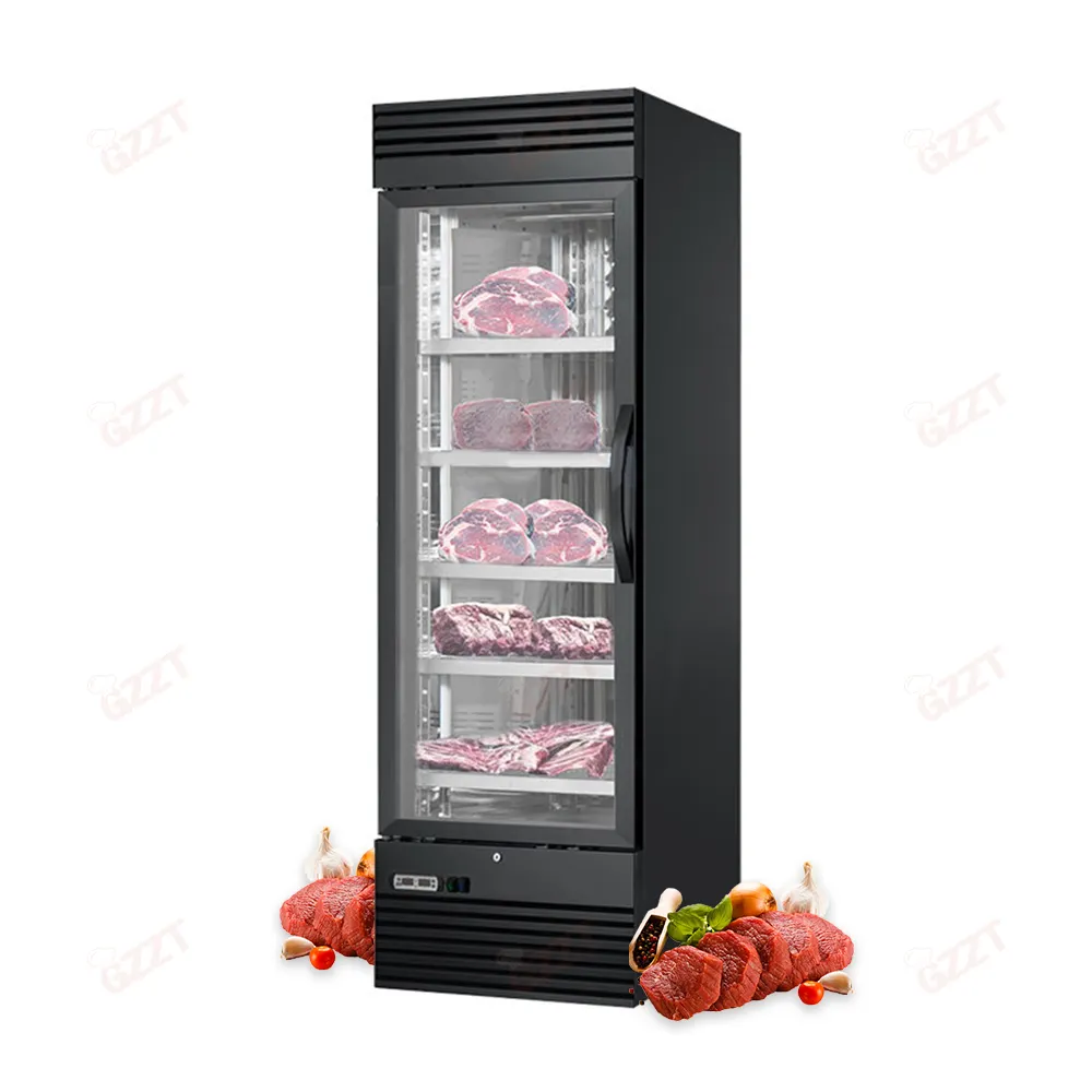 High Quality 1 2 3 glass door beef meat dry aged aging meat cabinet fridge refrigerator beef/meat aging cabinet with UV light
