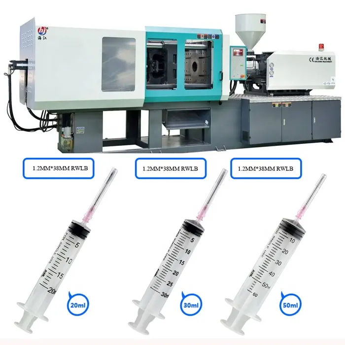 Máquina de fabricación de jeringa automática 180T, inyector de plástico, máquina médica de moldeo por inyección