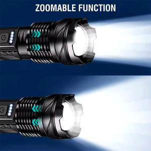 Güçlü 10000 lümen kırmızı mavi yanıp sönen ışıklar el feneri uzun menzilli güçlü yakınlaştırma odak şarj edilebilir beyaz lazer feneri - Product Image 5