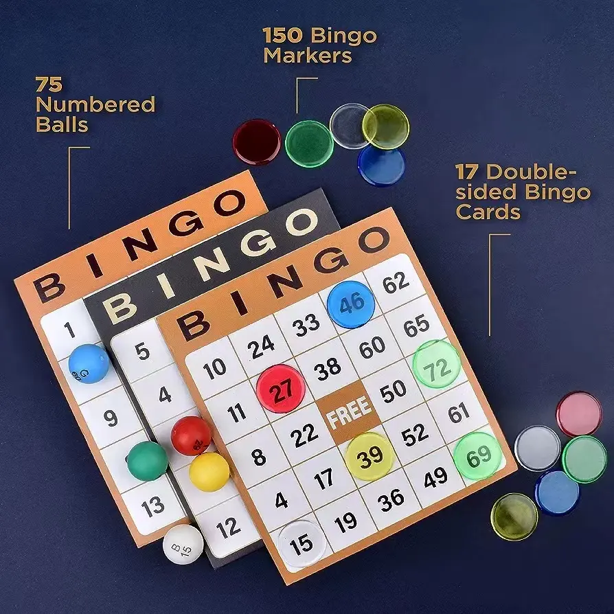 Factory Bingo Game Set with Bingo Cage  Board  Balls  Cards and Bingo Chips for Adults  Kids