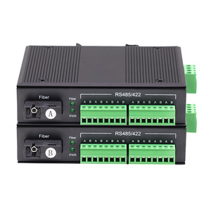 工业DIN导轨4-CH 8-CH RS-485 RS-422串行数据到光纤发射器和接收器转换器