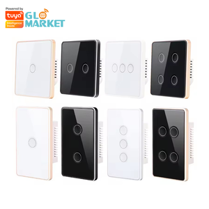 Glomarket Tuya Zigbee temperli cam içbükey düğme dokunmatik ışıklı anahtar 1/2/3/4 Gang Wifi duvar anahtarı Google Alexa ile çalışmak - Product Image 2
