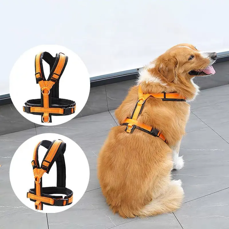 Arnés de perro mascota de alta calidad para entrenamiento de diseñador en forma de H con logotipo personalizado táctico acolchado suave