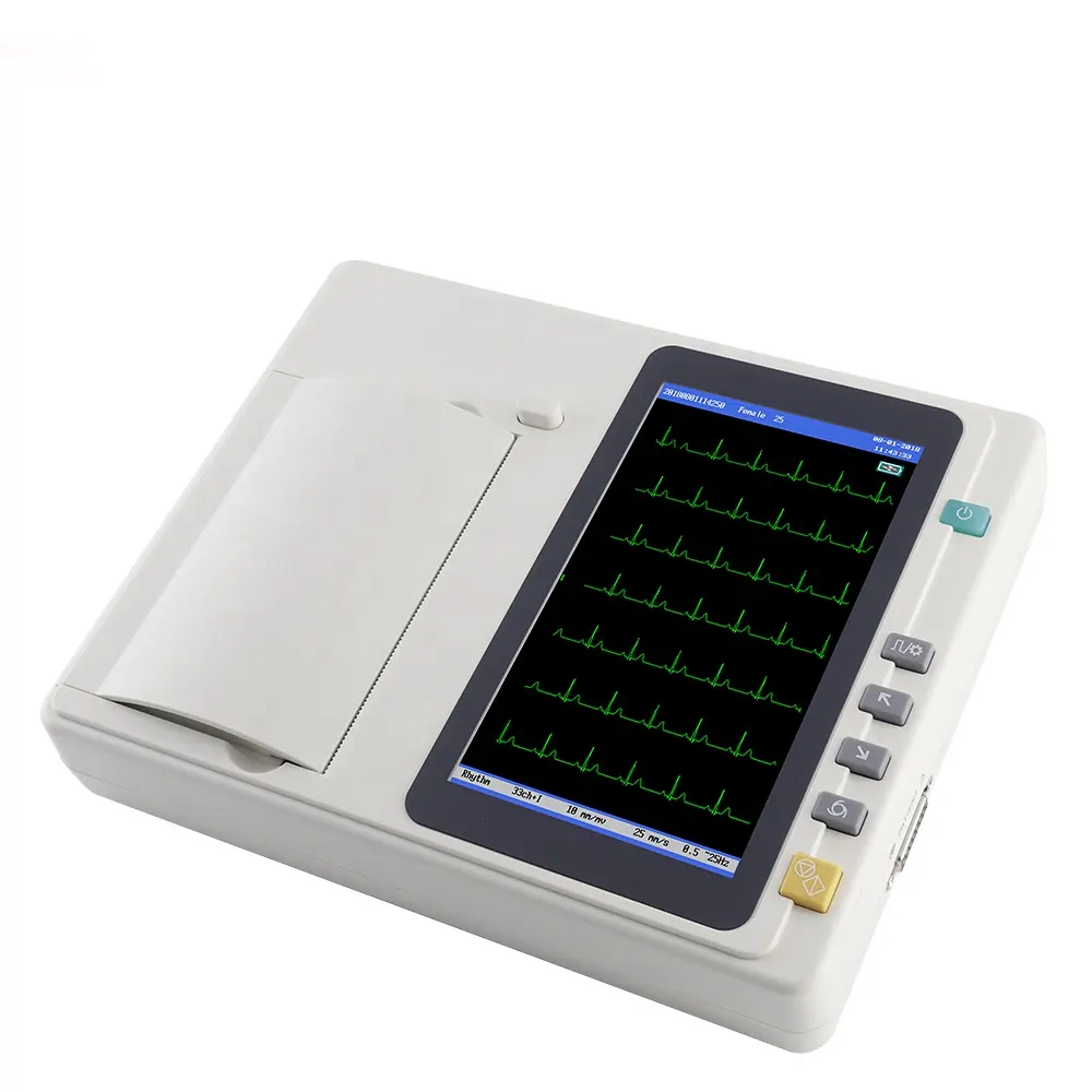 ผู้ผลิต 3 ช่องเครื่องตรวจคลื่นไฟฟ้าหัวใจ CE ดิจิตอลกระจกไฟฟ้าหัวใจแบบพกพา 12 นําพีซี 3 ช่องเครื่อง ECG
