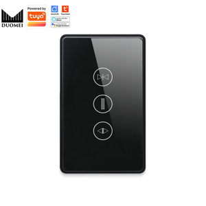 DUOMEI-Interruptor de ventilador inteligente, panel táctil de cristal, borde de PC, estándar de EE. UU., Alexa, Google, Control de voz, WIFI para Tuya App, Zigbee, resistente al agua, 1