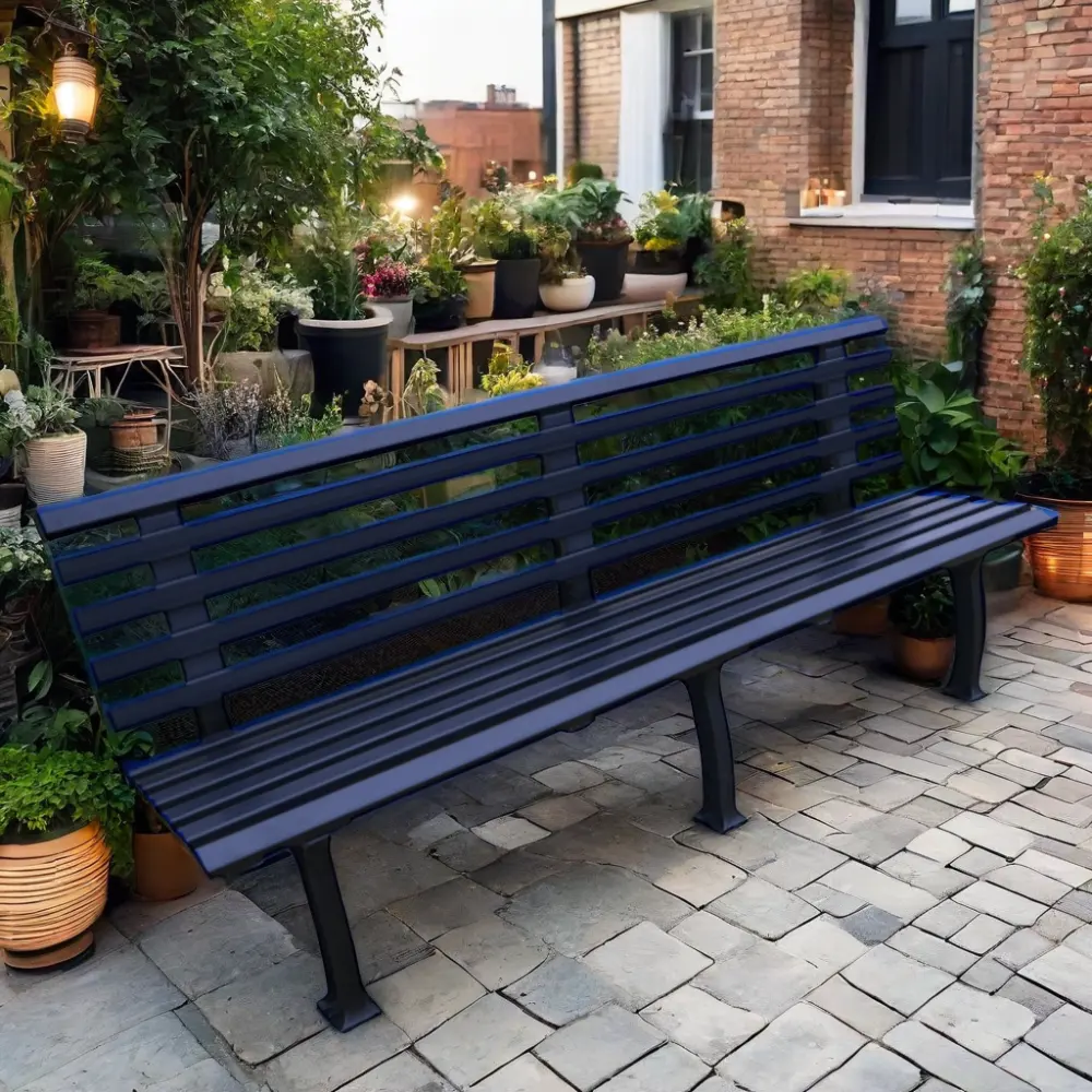 A garden bench made of wood