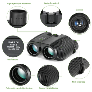 HDミニプロフェッショナル10x25 BAK4光学双眼望遠鏡IPX7防水ポータブル屋外ハンティングハイタイム - Product Image 2