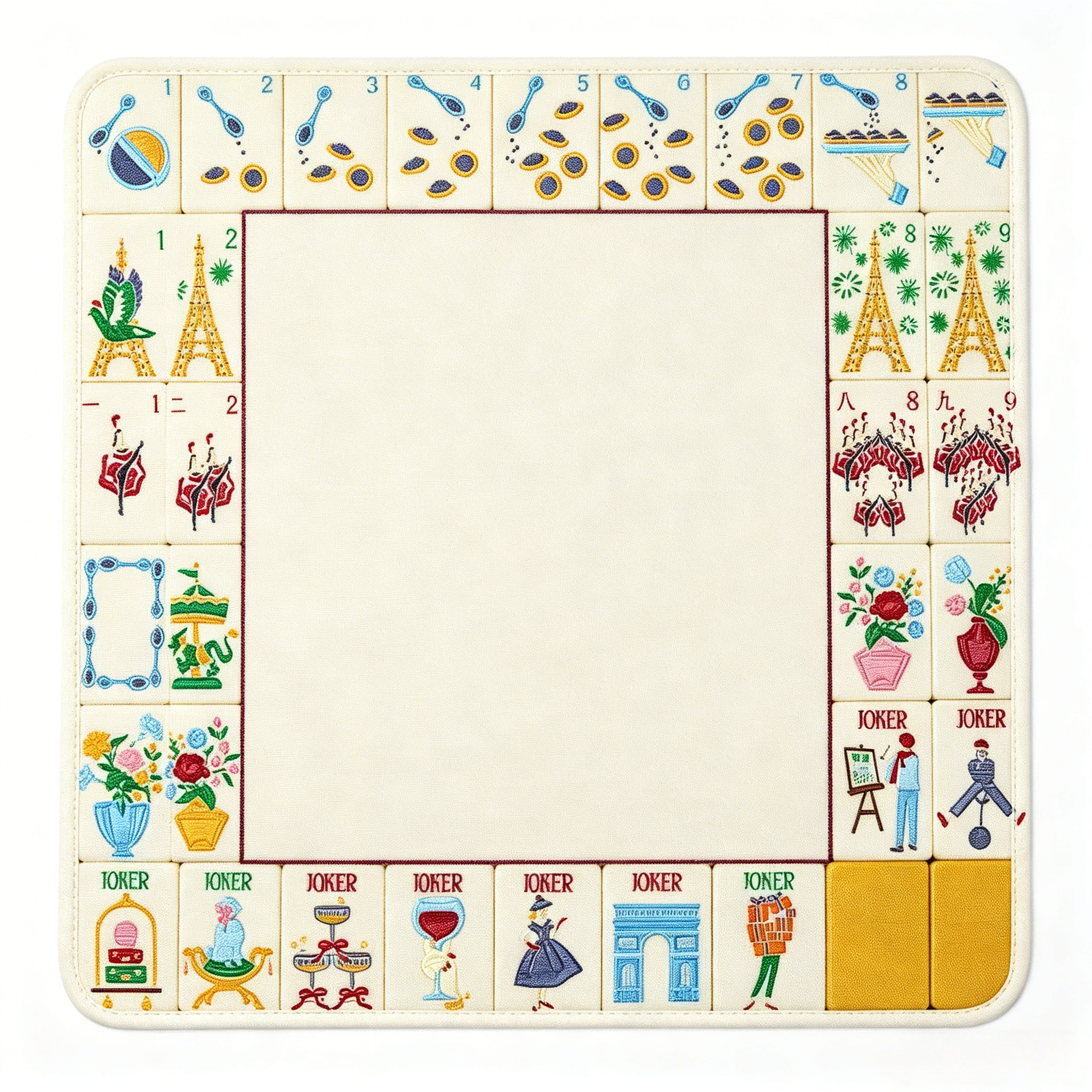 Yellow Paris Mahjong Mat