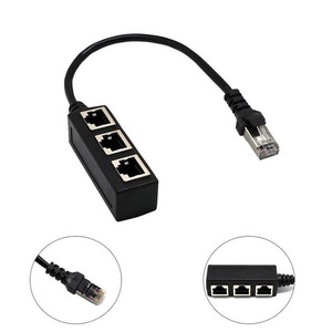 RJ45ネットワークアダプター通信ケーブルRJ45オス ~ 3メスイーサネットLANスプリッターケーブル - Product Image 1