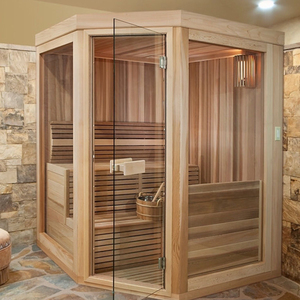 Moderna Sauna a infrarossi per 4 persone con funzione di vapore secco in legno massello pannello di controllo del Computer per uso sanitario - Product Image 2