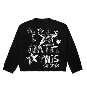 Biểu Tượng Tùy Chỉnh 100% Cotton Người Đàn Ông Của Áo Thun Dệt Kim Crew Cổ Giản Dị Mùa Đông Dệt Kim Jumper Mùa Thu Phim Hoạt Hình Đồ Họa Tùy Chỉnh Áo Len - Product Image 5