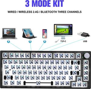Feker IK75 v5-kit de teclado mecánico, inalámbrico/cableado/2,4 GHz, programable, personalizado, 3 modos, 75% juntas - Product Image 3