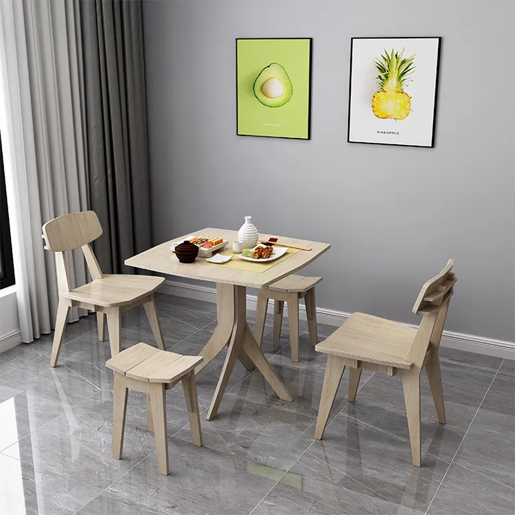 Table en contreplaqué de Style nordique 80x80cm, Table pour la famille, petit bureau, salon, mobilier moderne et Simple, Table à manger, carrée