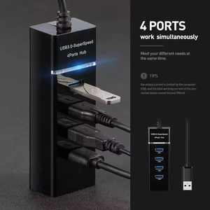 4 ב-1 יציאות רכזת שולחנית מפצלת מחשב מהיר Usb3.0 מתאם 4 יציאות טעינת רכזות USB 4.0 3.0 יציאות בשולחן