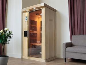 1 persona di lusso moderno interno Sauna Kit luce rossa a infrarossi a bassa EMF cicuta legno cedro rosso funzione di calore a raggi infrarossi lampada di calore - Product Image 4