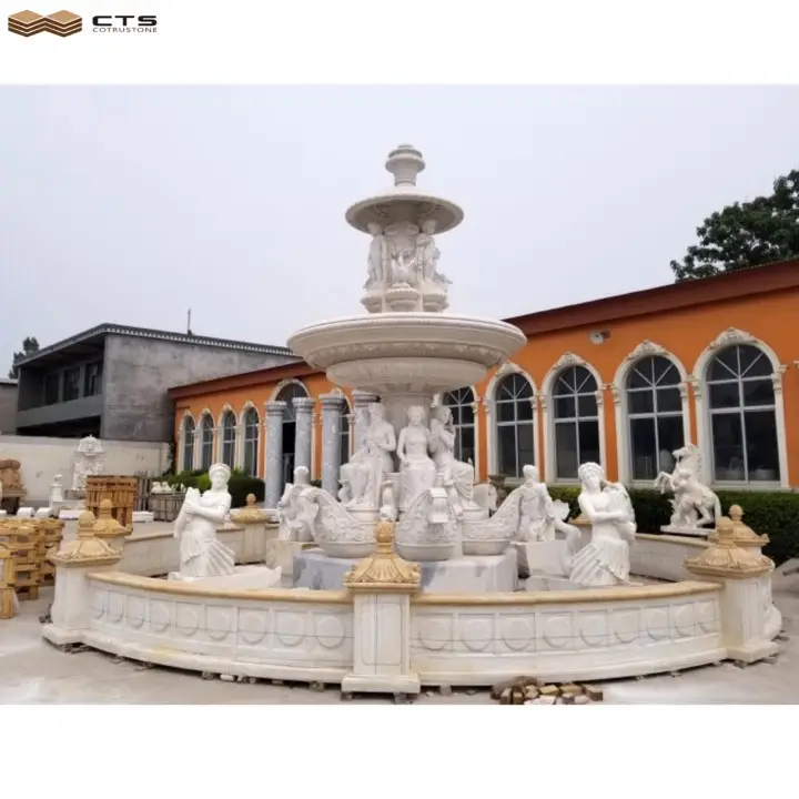Luxus Europa Stil Big Trevi Garten Wasser fontänen White Marble Stone Produkte für Gebäude Fassade