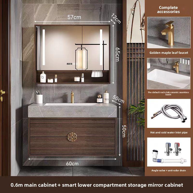 Cabinet60 con specchio portaoggetti inferiore