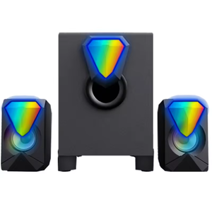 Beleuchtetes Musikgerät 2.1 Kanal mit Subwoofer Fernseher PC Laptop FM USB SD und Hilfeingang BT Lautsprecher