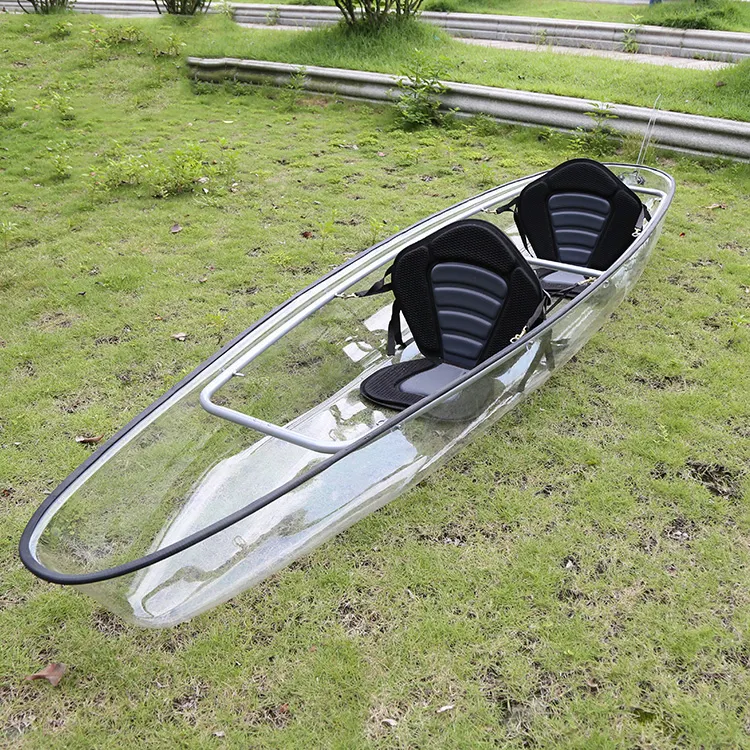 Fabricação profissional sentar no caiaque de canoa transparente plástico transparente