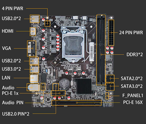 H81 Lga1150メインボードDDR316GBメモリRAMサポートi3 i5 i7 CPU H81 Lga 1150マザーボード - Product Image 3
