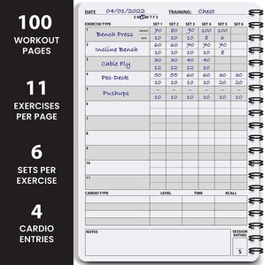 Custom Spiral Gym Workout <strong>Log</strong> Book Exercise Training Diary Fitness Journal <strong>Notebook</strong> for Men Women - Product Image 5