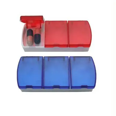 Promosi Murah Grosir Kotak Pil Plastik Kotak Obat 3 Kompartemen Kotak Pil Mini