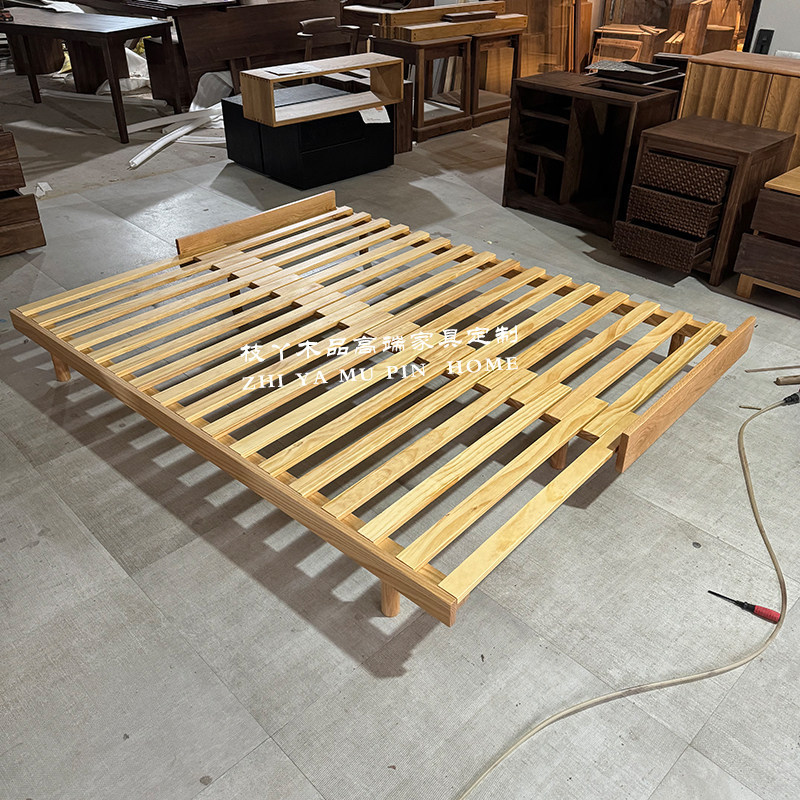 Platelage en chêne rouge pin-90200cm-sans matelas