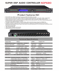 Hot Selling DSP480 Profession 4 <strong>Input</strong> 8 <strong>Output</strong> Intelligent Digital Effector <strong>Audio</strong> Processor for Stage - Product Image 3