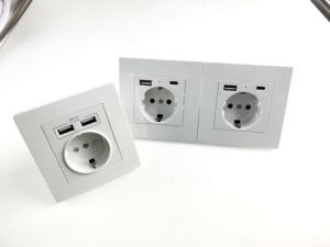 <strong>New</strong> Design Wall Socket Switch Power Outlet 16A Round Socket With 2 USB Charging - Product Image 2