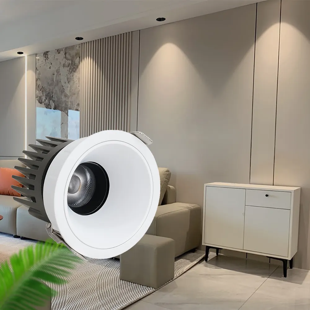 Moderne 7 W LED COB Downlight kommerzielle anti-glänzende scharnierlose Einbauleuchte Scheinwerfer für Hotels
