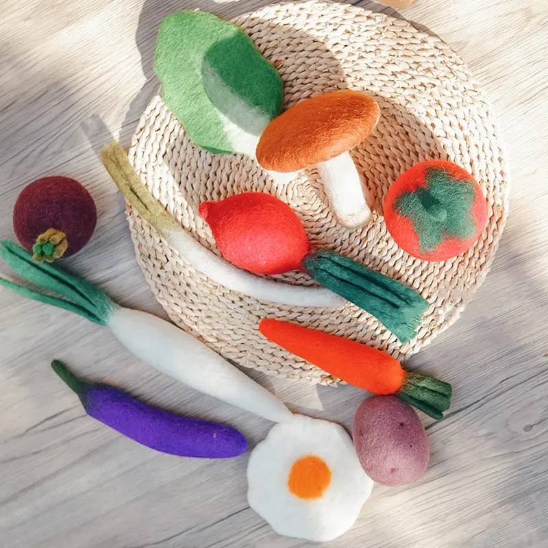 Набор из овощей и фруктов, игрушечная фетровая еда, игра на кухню для детей, плюшевая игрушка для приготовления пищи, кукла для фермеров, для детей