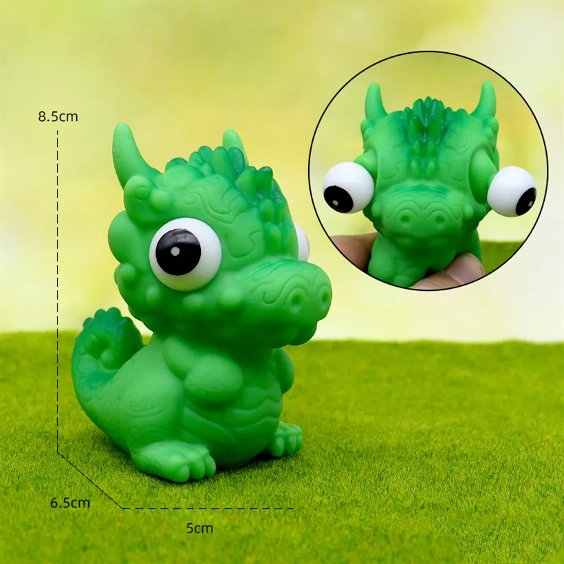 Pop It Game Cartoon Dinosaurus Draak Met Pop-Out Ogen Leuk Knijp Stress Relief Speelgoed Voor Kinderen