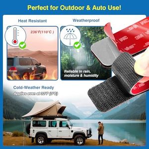 8 Bộ nhiệm vụ nặng nề 1.2x3.2 inch màu đen dính móc vòng Dải 3M cho VHB chịu nhiệt không thấm nước cho trong nhà ngoài trời an toàn - Product Image 3