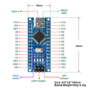 Neue Ankunft TYPE-C USB NANO-V 3.0 CH340 ATMEGA328P-AU Controller Board Development Board für Arduino Nano V 3.0 - Product Image 3