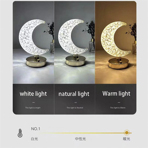 Lingmeng Factory Fast Delivery Romantic Crystal Decorative Table <strong>Lamp</strong> <strong>Charging</strong> Touch 3-color Home Bedroom Bedside Night Light - Product Image 4