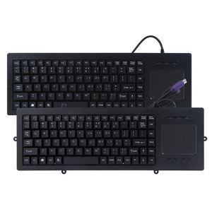 Venta al por mayor de teclado de metal industrial con Touchpad teclado con cable y ratón Combo USB PS2 teclado industrial con Touchpad Mouse