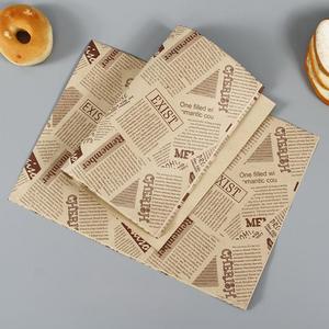 卸売カスタム印刷食品グレード28gsm 40gsm 60gsmグリースプルーフベーキングサンドイッチバターワックスコーティングパティバーガーラッピングペーパー - Product Image 2