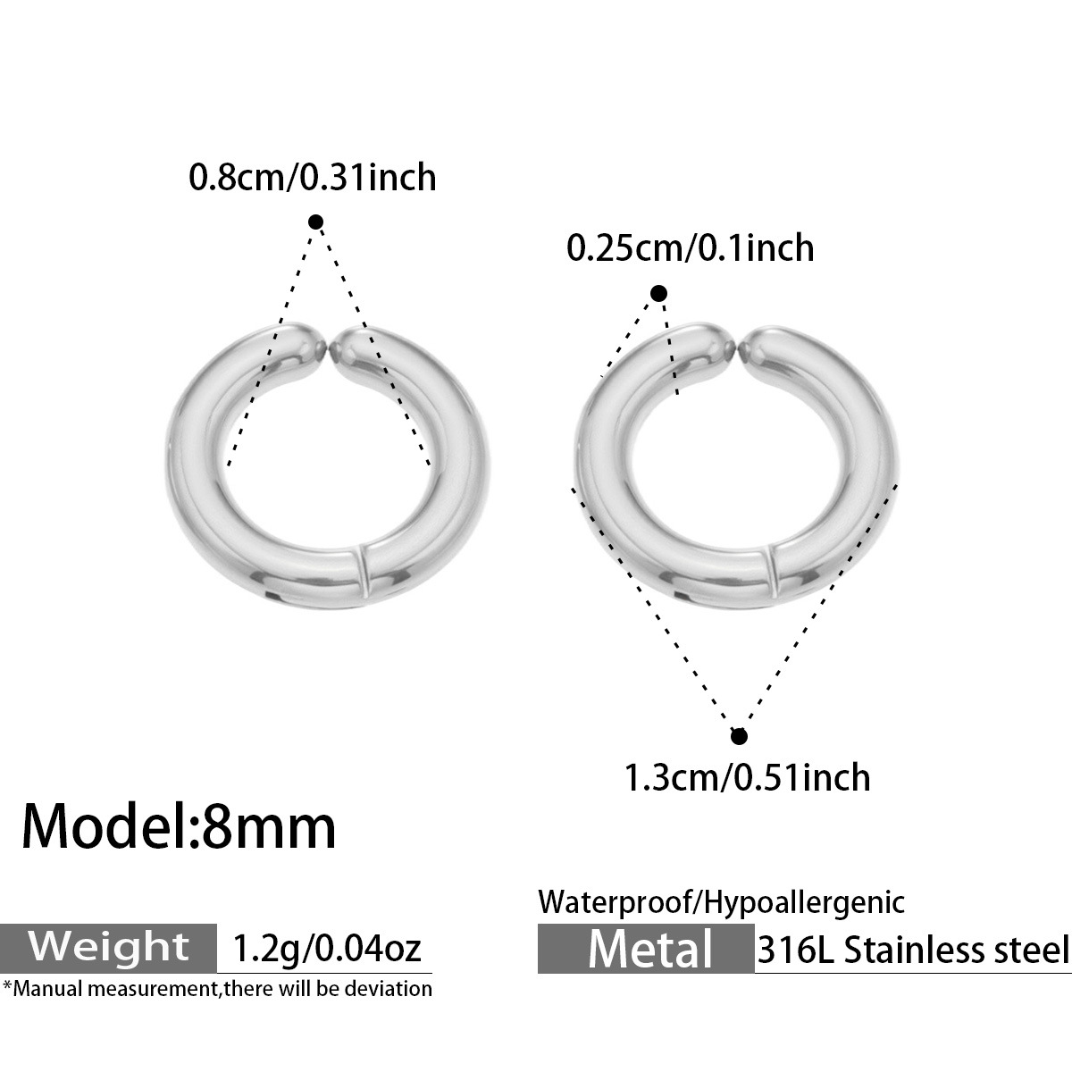 Silver 8mm