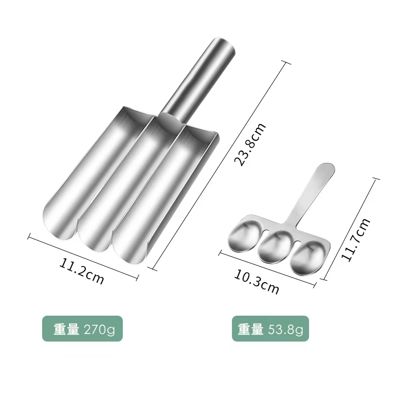 Ensemble trois pièces : grattoir à boulettes de viande + cuillère