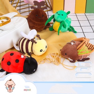 Plushie Beetle Ladybug พวงกุญแจกระเป๋าเป้สะพายหลังจี้เสน่ห์แมลงแมลงปีกแข็งตุ๊กตาของเล่นตกแต่งรถยัดไส้สัตว์ของเล่น - Product Image 5