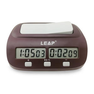 Orologio da scacchi marrone Timer da scacchi digitale per gioco da tavolo professionale con conteggio degli scacchi up -down,Bonus e Delay - Product Image 1