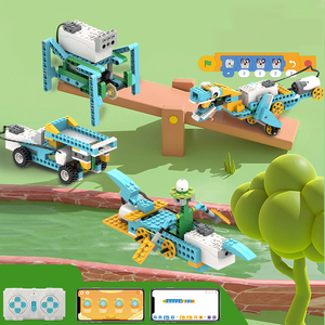 Venta caliente bloques de montaje programables eléctricos Diy Robot electrónico Compatible Stem App programación juguetes conjunto para niños