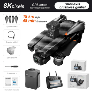 AE86 PRO MAX无人机8K UHD摄像机3轴万向架5G WIFI夜视长飞行时间飞行距离低功耗返回流行 - Product Image 6